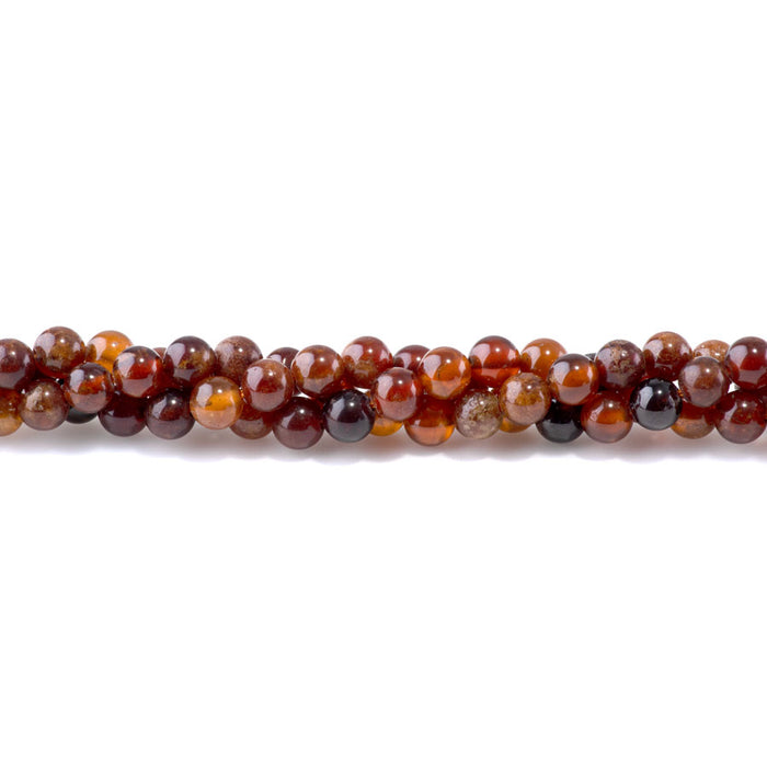 Orange Garnet 6mm Round - 8-Inch