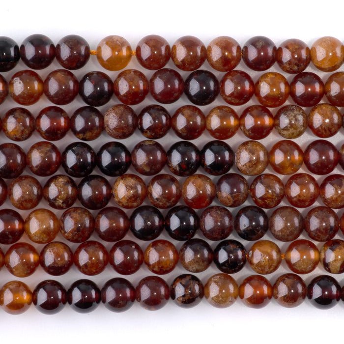 Orange Garnet 6mm Round - 8-Inch