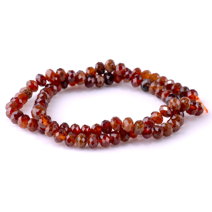 Orange Garnet 4x6mm Faceted Rondelle - 15-16 Inch