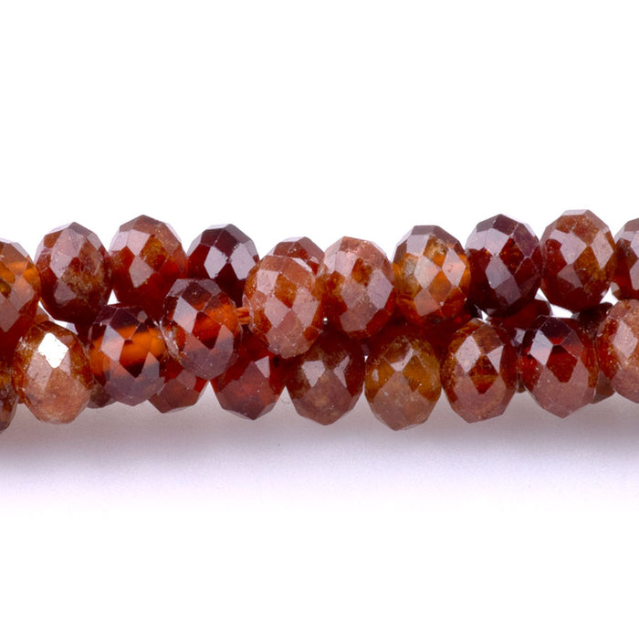 Orange Garnet 4x6mm Faceted Rondelle - 15-16 Inch