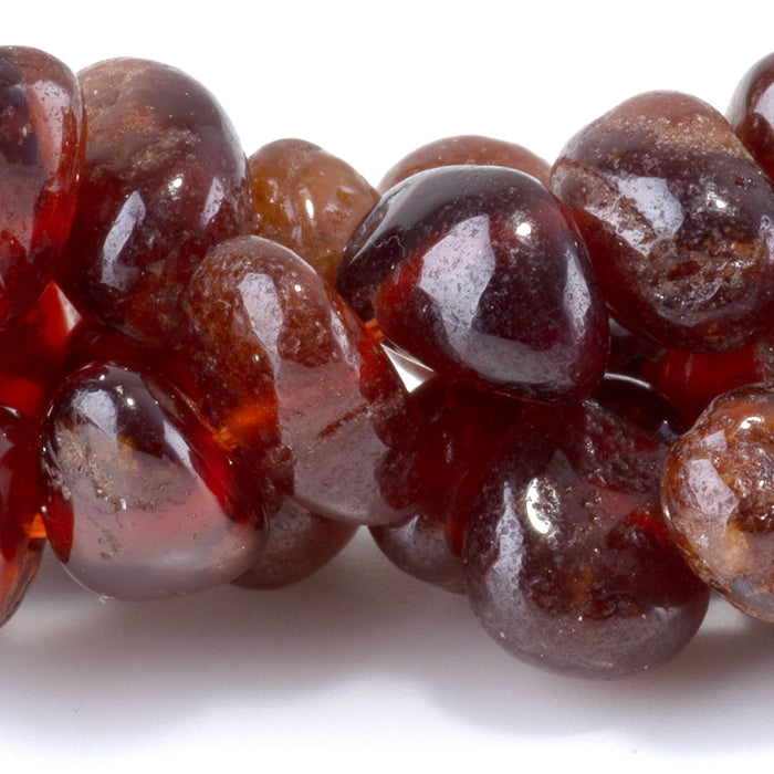 Orange Garnet 8x10-9x13mm Side Drilled Pebble - 15-16 Inch