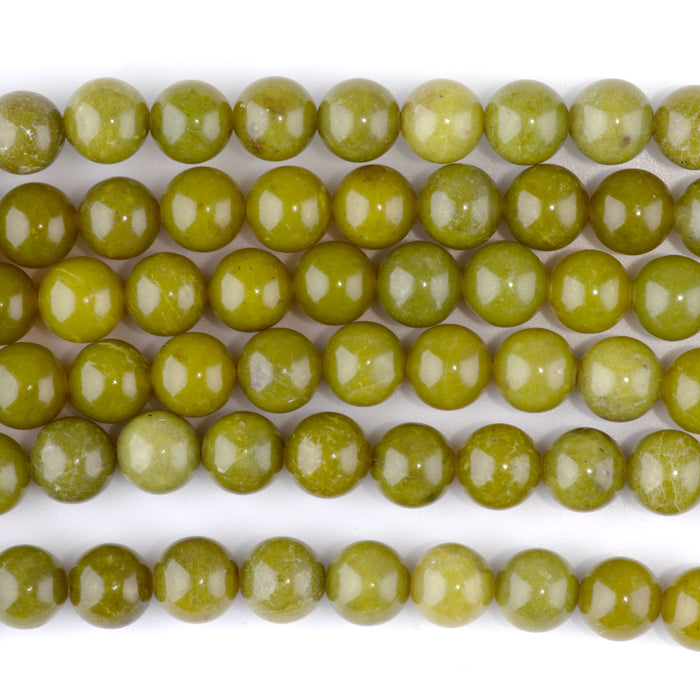 Olive Jade 10mm Round - 15-16 Inch