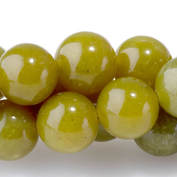 Olive Jade 10mm Round - 15-16 Inch