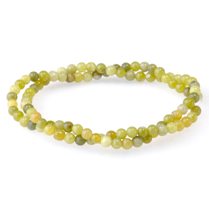 Olive Jade 4mm Round - 15-16 Inch