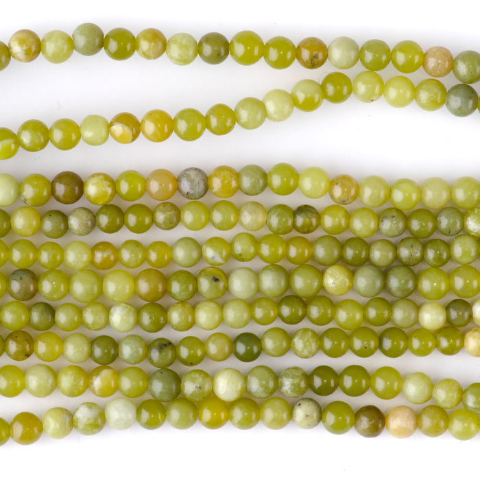 Olive Jade 4mm Round - 15-16 Inch