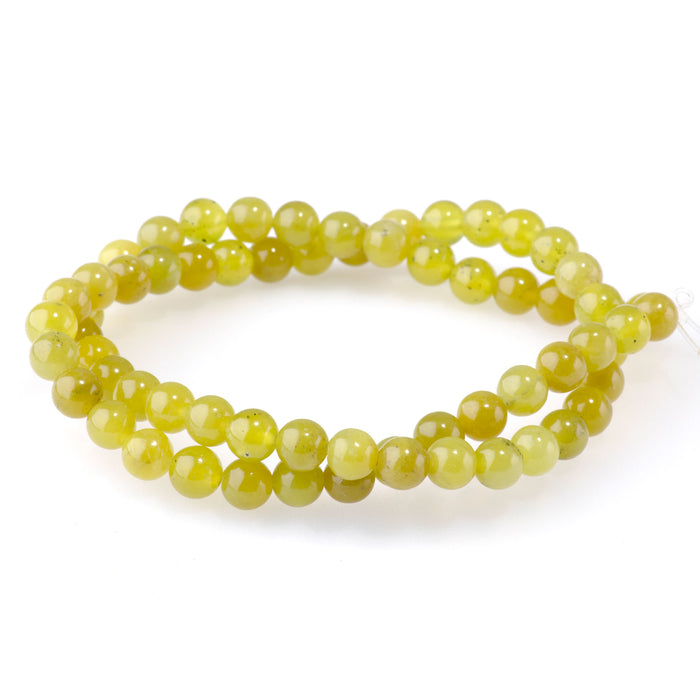 Olive Jade 6mm Round - 15-16 Inch