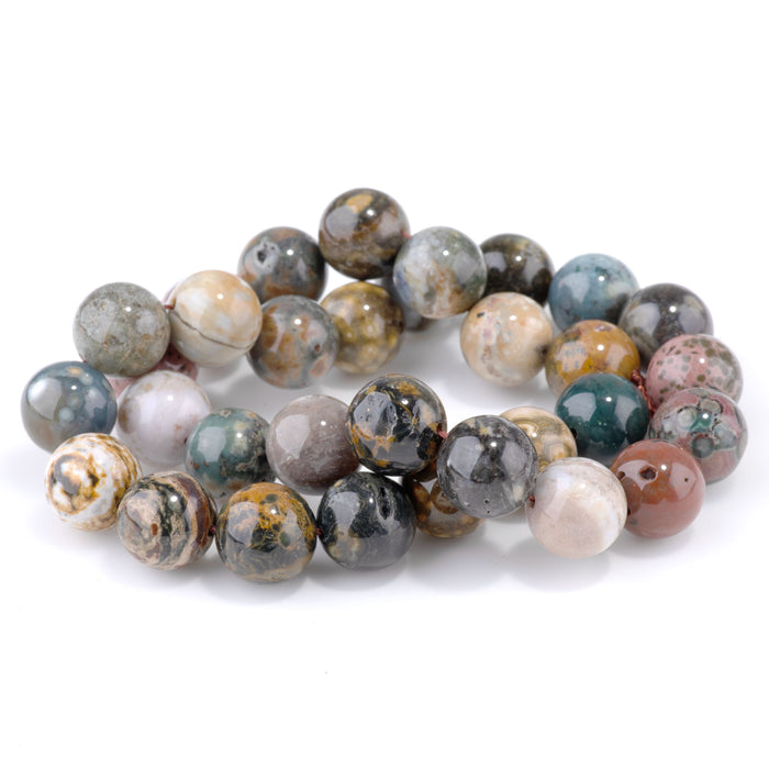 Ocean Jasper 12mm Round A Grade - 15-16 Inch