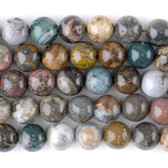 Ocean Jasper 12mm Round A Grade - 15-16 Inch