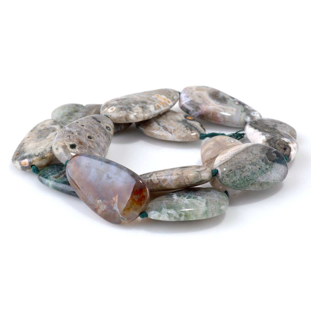 Ocean Jasper 18x25-20x30mm Pear Beads - 15-16 Inch — Dakota Stones