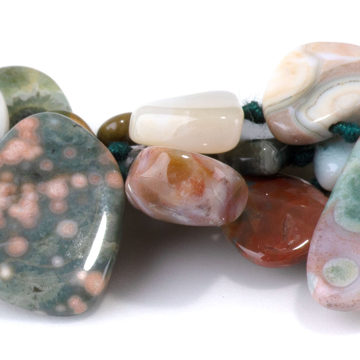 Ocean Jasper 8x10-12x16mm Top Drill Pear Beads AAA Grade - 15-16 Inch