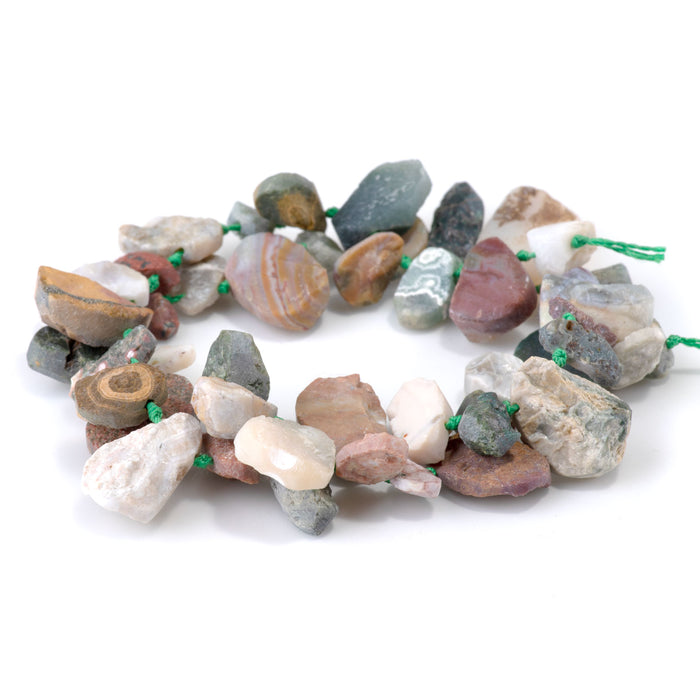 Ocean Jasper 8x12-13x18mm Top Drill Rough Pear Beads - 15-16 Inch