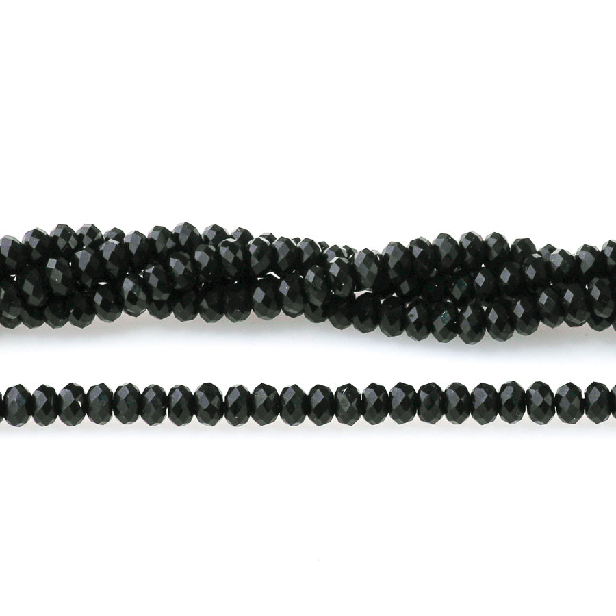 Onyx 4mm Rondelle Faceted 8-Inch