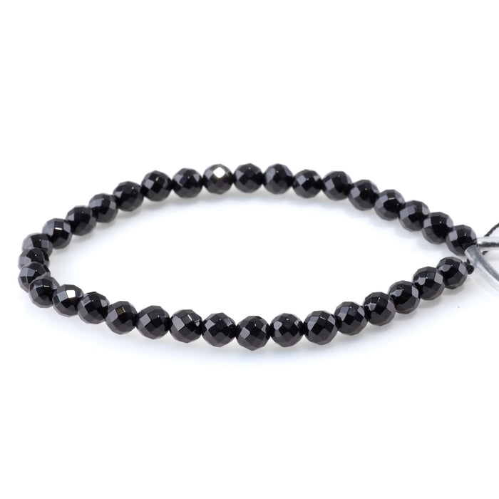Onyx 6mm Round Faceted 8-Inch