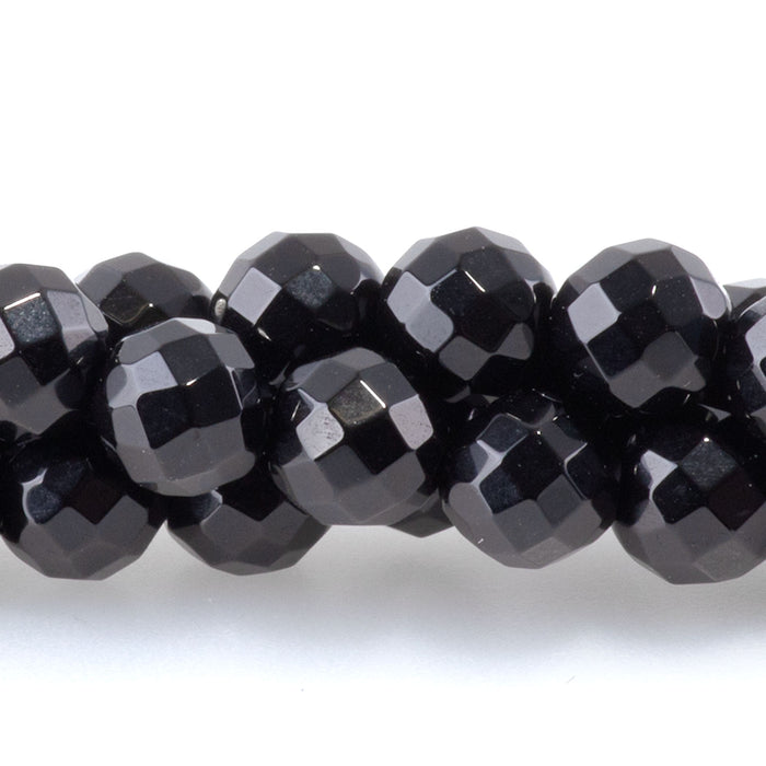 Onyx 6mm Round Faceted 8-Inch