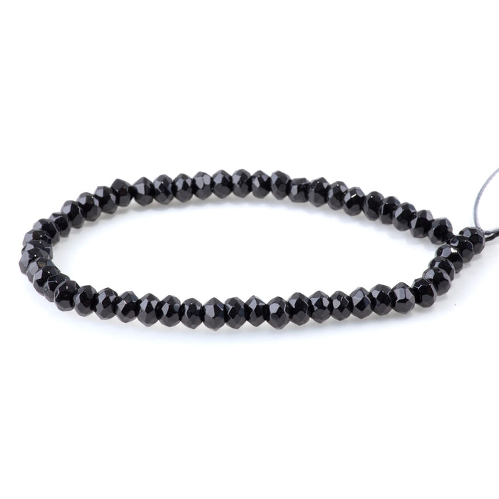 Onyx 6mm Faceted Rondelle 8-Inch