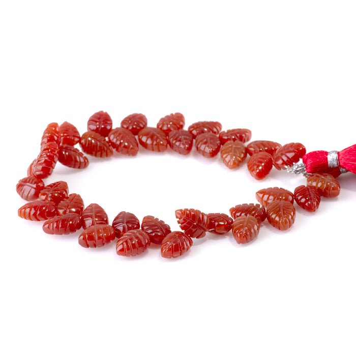 Red Onyx 8x11mm Leaf - 8 Inch
