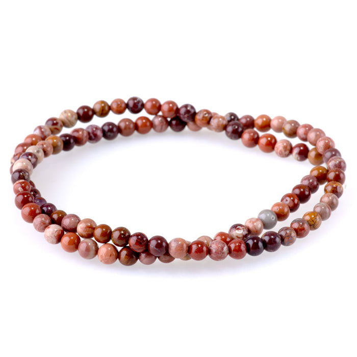 Red Porcelain Jasper 4mm Round - 15-16 Inch