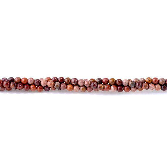 Red Porcelain Jasper 4mm Round - 15-16 Inch