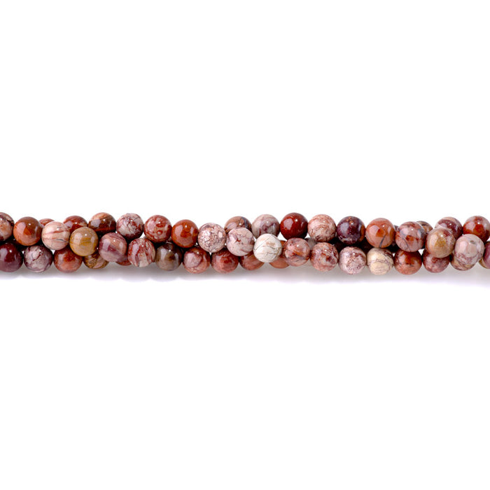 Red Porcelain Jasper 6mm Round - 15-16 Inch