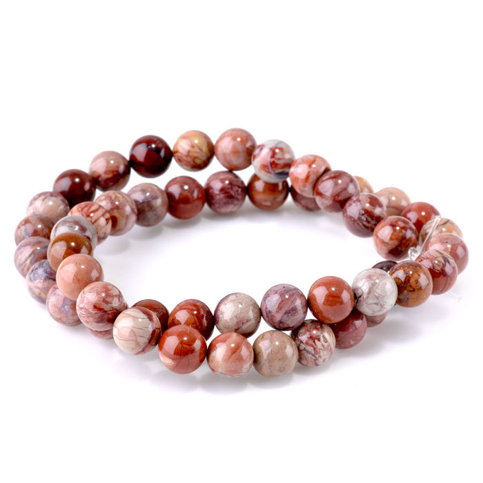 Red Porcelain Jasper 8mm Round - 15-16 Inch