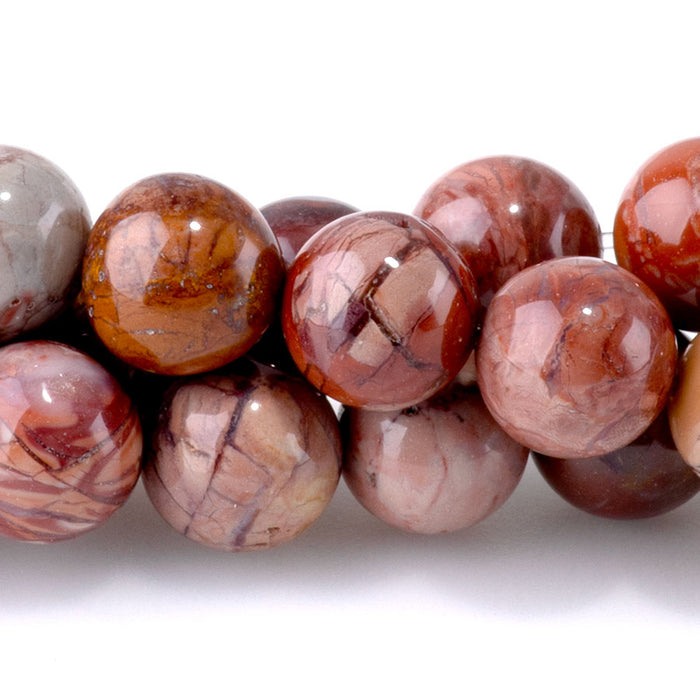 Red Porcelain Jasper 8mm Round - 15-16 Inch