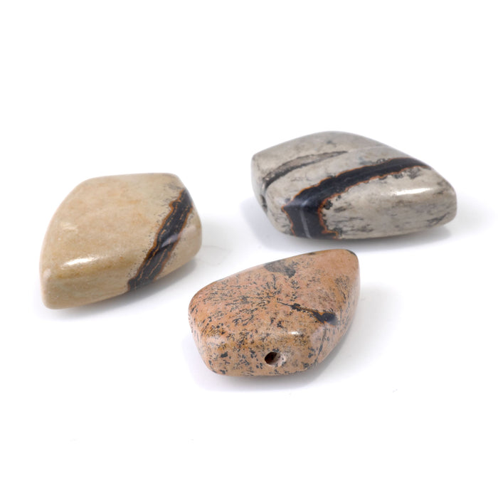 Artistic Jasper 20x30mm Horizontal Drill Shield Pendant