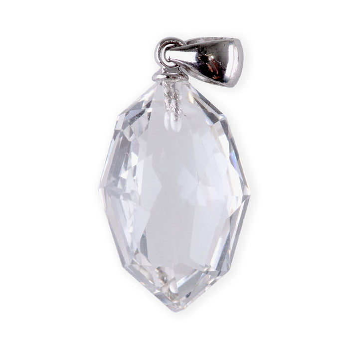 Crystal Quartz 12x18mm Faceted Marquis Pendant with .925 Bail