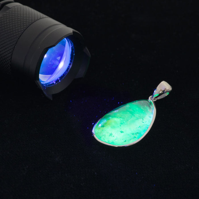 Hyalite Opal 20x25mm Drop Pendant with .925