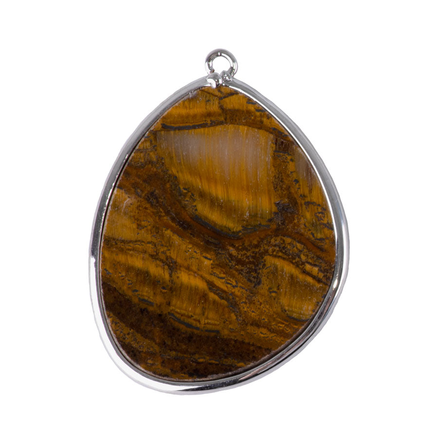 Iron Zebra Jasper 27x34mm Slice Silver Plated - Pendant — Dakota
