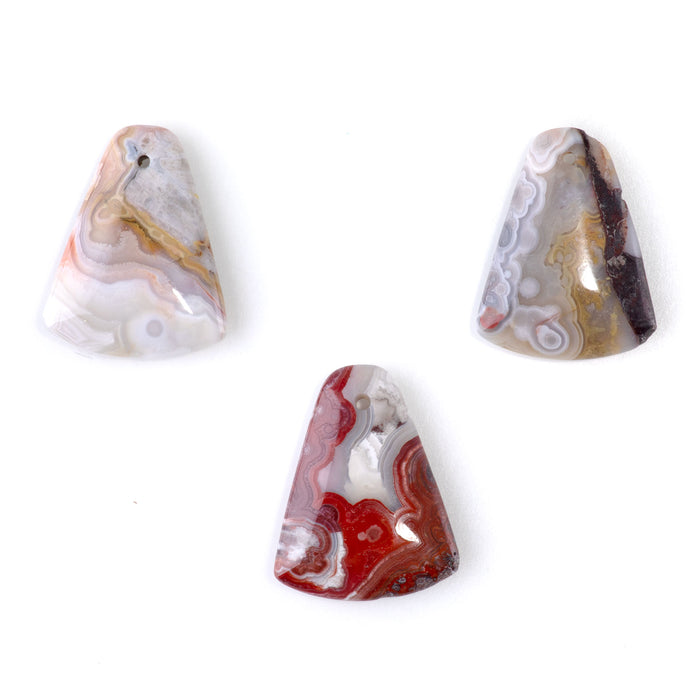 Mexican Laguna Lace Agate23x29mm Trapezoid Pendant