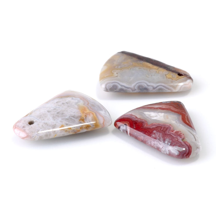 Mexican Laguna Lace Agate23x29mm Trapezoid Pendant