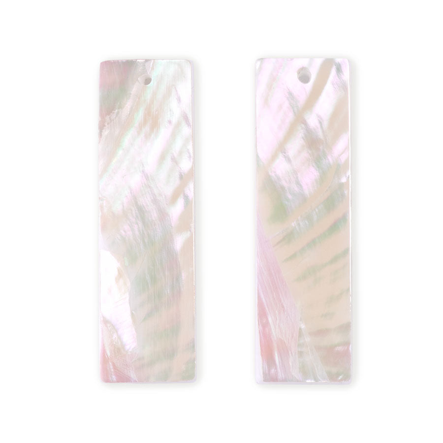Champagne Mother of Pearl 10x40mm Rectangle Pair - Pendant