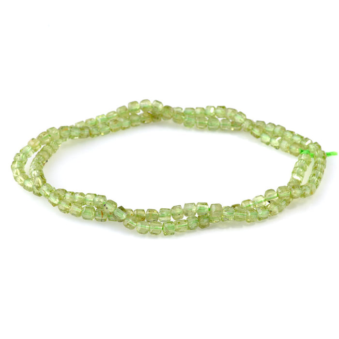 Peridot 3mm Table Cut Cube A Grade - 15-16 Inch
