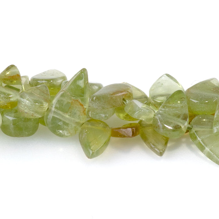 This is a Dakota Stones 4x6-5x9mm Peridot Gemstone strand with tear drop beads in 15-16 inch strand.