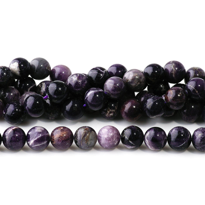 Purple Fluorite 10mm Round A Grade- 15-16 Inch