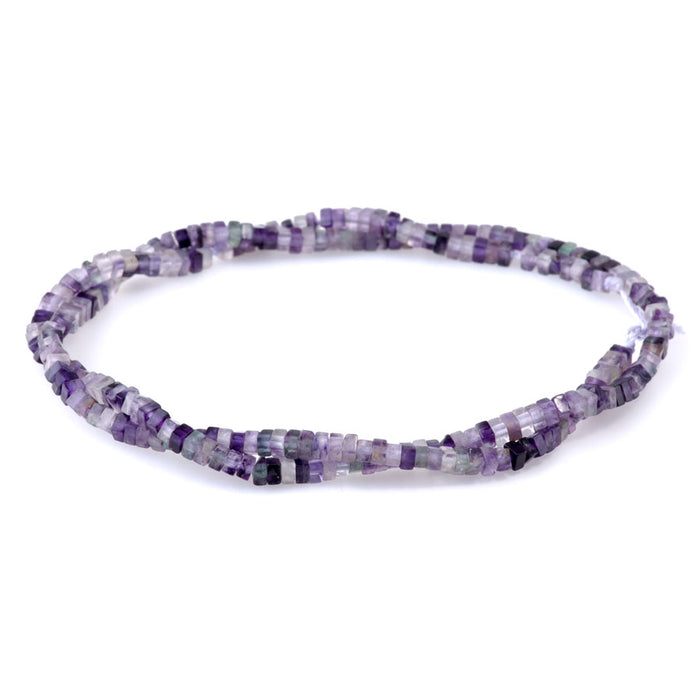 Purple Fluorite 1x2mm Square Rondelle - 15-16 Inch