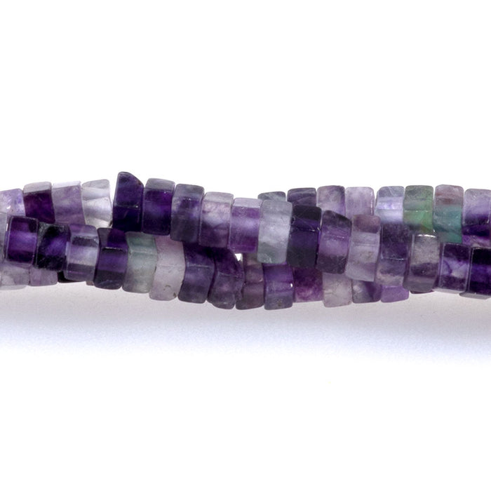 Purple Fluorite 1x2mm Square Rondelle - 15-16 Inch