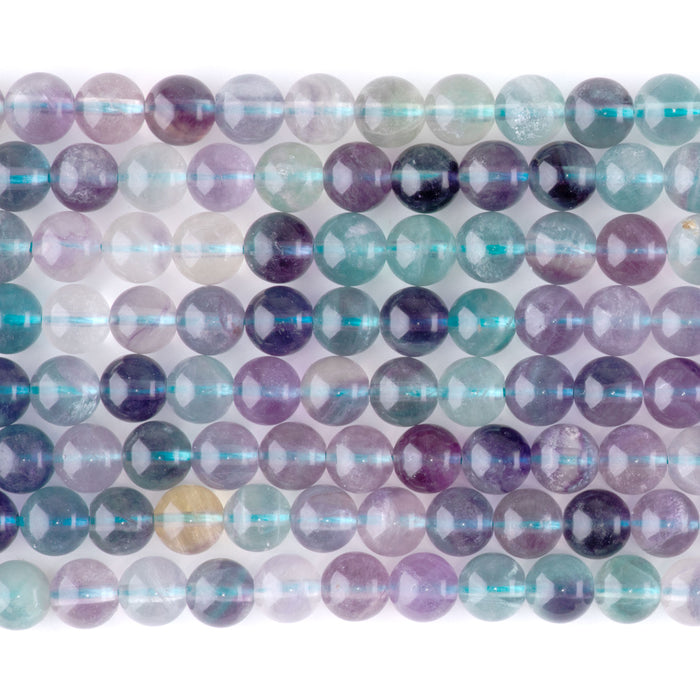 Purple Fluorite 6mm Round - 15-16 Inch