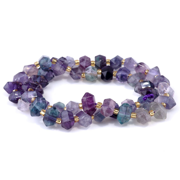 Purple Fluorite 6x11mm Side Drilled Points - 15-16-Inch