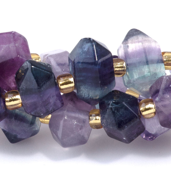 Purple Fluorite 6x11mm Side Drilled Points - 15-16-Inch