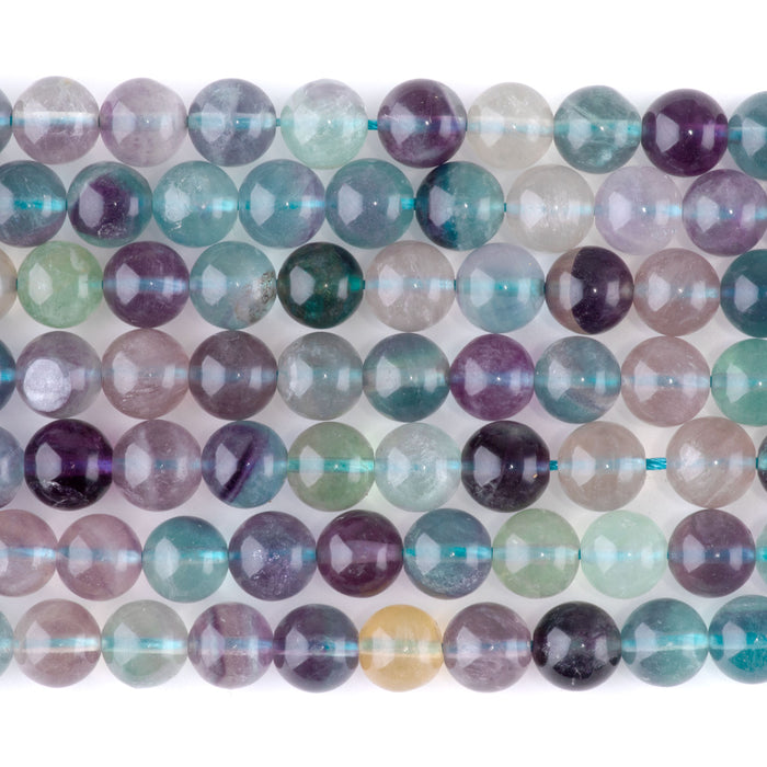 Fluorite 8mm Round A Grade - 15-16 Inch