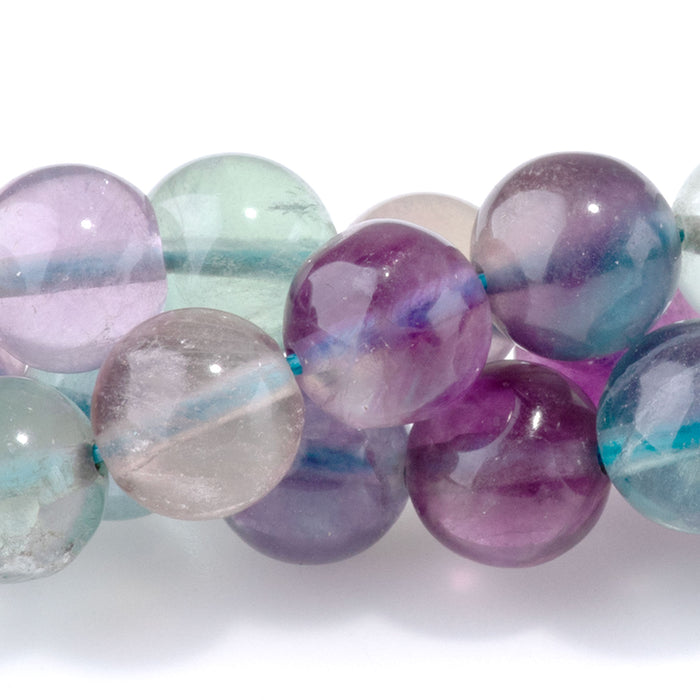 Purple Fluorite 8mm Round - 15-16 Inch