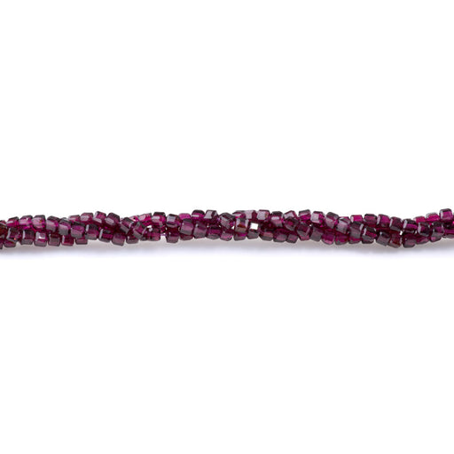 This is a Dakota Stones 3mm Purple Garnet Gemstone strand with A grade table-cut cube beads in 15-16 inch strand.