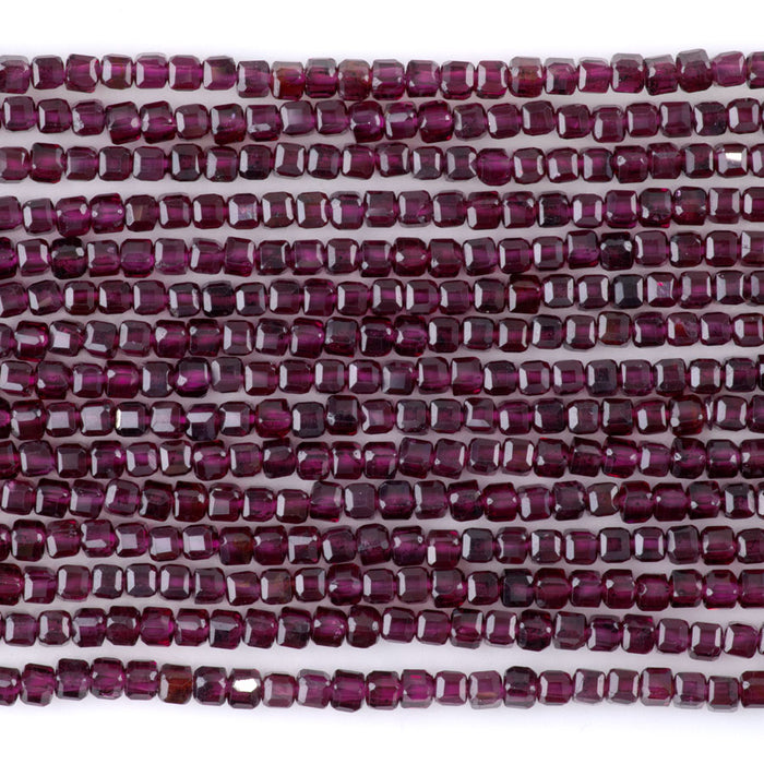 Purple Garnet 3mm Table Cut Cube A Grade - 15-16 Inch
