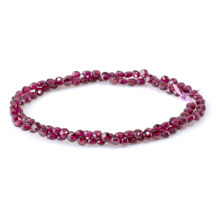 Purple Garnet 4mm Faceted Coin - 15-16 Inch