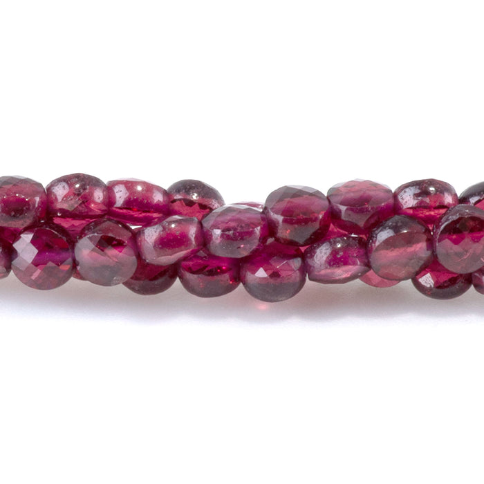 Purple Garnet 4mm Faceted Coin - 15-16 Inch