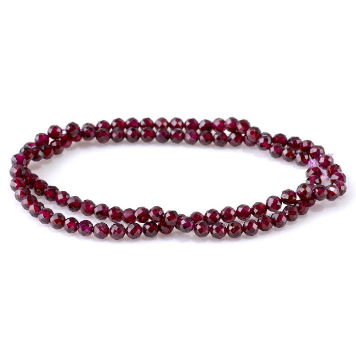 Purple Garnet 4mm Microfaceted Round - 15-16 Inch