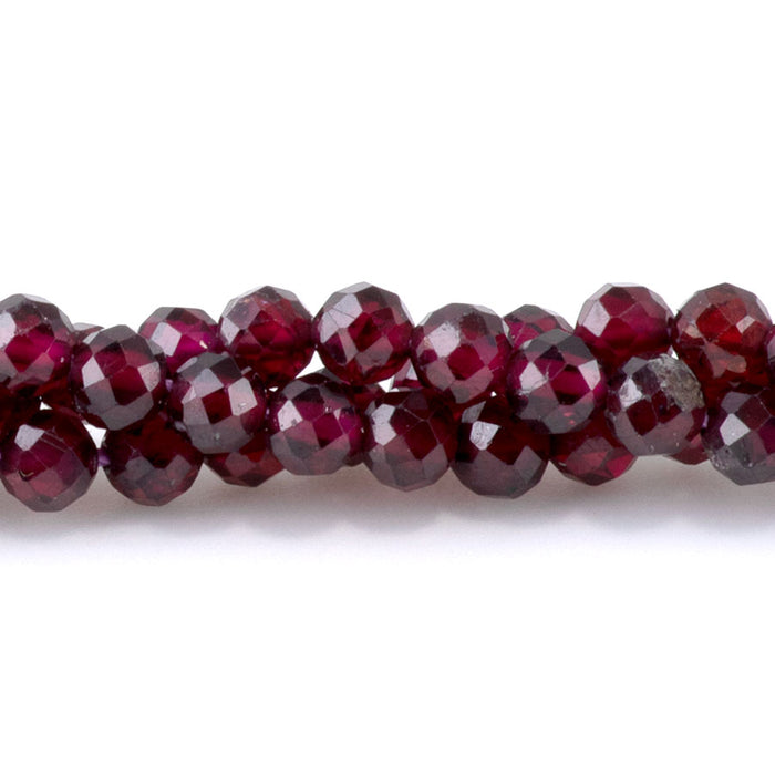 Purple Garnet 4mm Round Faceted - 15-16 Inch