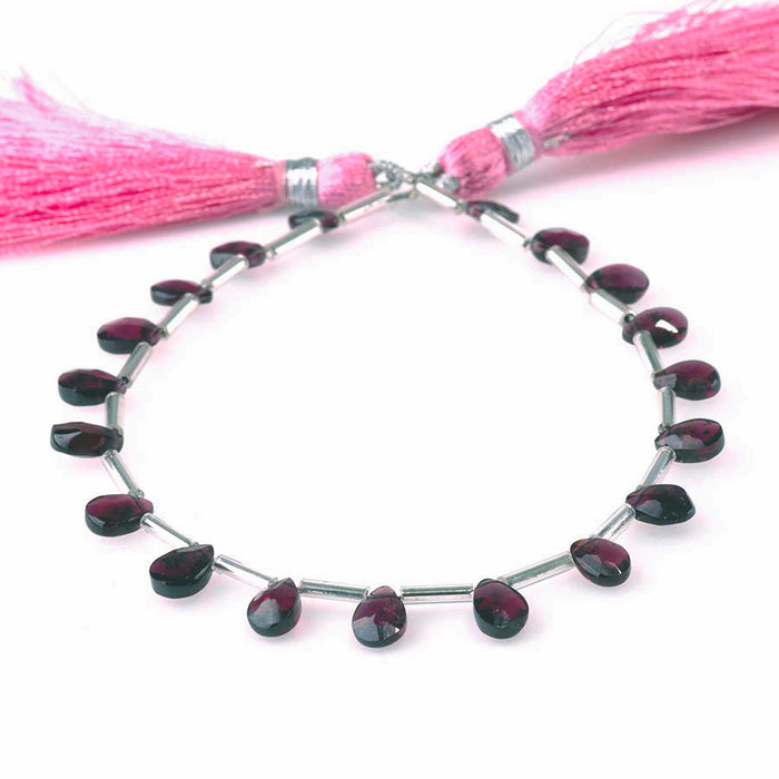 Purple Garnet 6mm Faceted Heart - 8 Inch