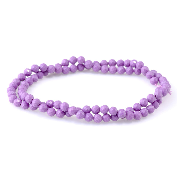 Phosphosiderite 4mm Microfaceted Round - 15-16 Inch